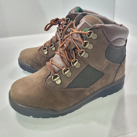 TIMBERLAND BIG KIDS BEEF BROCCOLI 6" FIELD BOOTS SIZE 4 BROWN/OLIVE - Picture 14 of 14